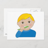 Boy Brushing Teeth Postkarte (Vorne/Hinten)