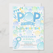 Boy Bubbles Geburtstag Einladung Pop Geburtstag (Vorderseite)