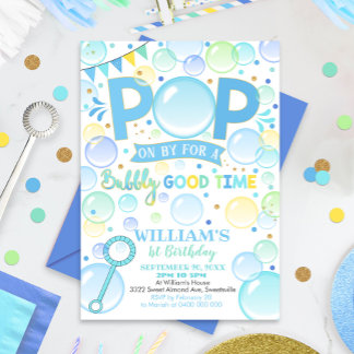 Boy Bubbles Geburtstag Einladung Pop Geburtstag