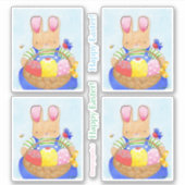 Boy Bunny mit Basket Sticker (Vorderseite)