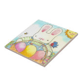 Boy Bunny mit Korb Fliese (Seite)