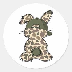 Boy Bunny Rabbit Duck Camouflage Camouflage Hat Ba Runder Aufkleber