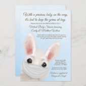 Boy Bunny Rabbit Maske Online-Laufwerk mit Baby-Du Einladung (Vorne/Hinten)