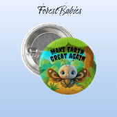 Boy Butterfly, Make Earth Great Again, Wildlife Button