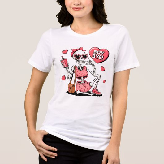 Boy Bye Funny Anti-Valentinstag Tri-Blend Shirt (Vorderseite)