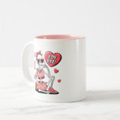 Boy Bye Funny Anti-Valentinstag Zweifarbige Tasse (Vorderseite Links)