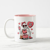 Boy Bye Funny Anti-Valentinstag Zweifarbige Tasse (Links)