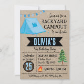 Boy Campout Geburtstag Einladung Hinterhof Camping (Vorderseite)