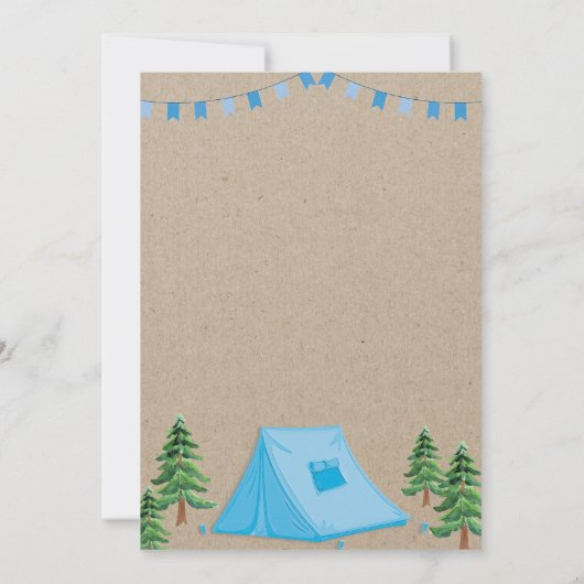 Boy Campout Geburtstag Einladung Hinterhof Camping (Rückseite)