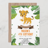 Boy Cheetah Dusche Einladung (Vorne/Hinten)