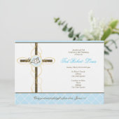 Boy Christening/Taufe Einladung (Stehend Vorderseite)