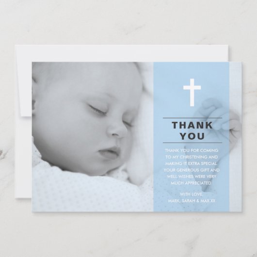 Boy Christening/Taufe Vielen Dank Karte (Vorderseite)