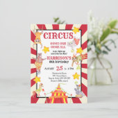 Boy Circus Party Geburtstag Karneval Einladung (Stehend Vorderseite)