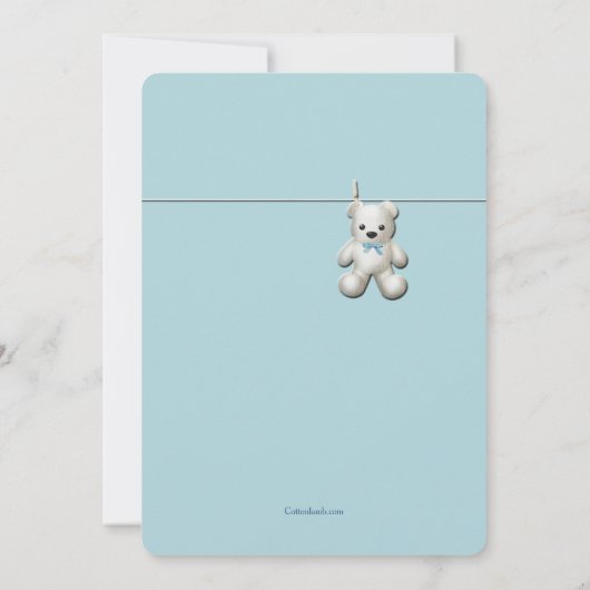 Boy Clothesline Baby Dusche Einladung (Rückseite)