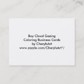 Boy Cloud Gazing in Park Coloring Business Cards Visitenkarte (Rückseite)