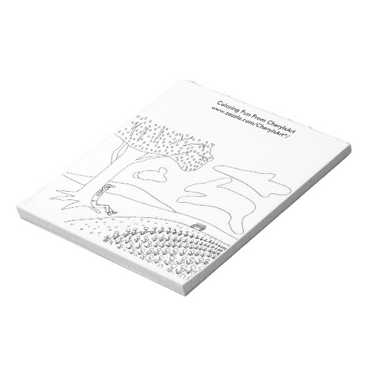 Boy Cloud Gazing in Park Kontur Farbbildnotizen Notizblock (Rotiert)