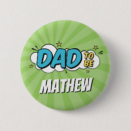 Boy Comic Book Superhero Baby Dusche Vater Button