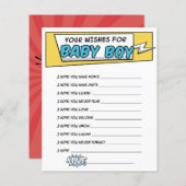 Boy Comic Book Superhero Dusche Wünsche für Baby (Vorne/Hinten)