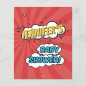 Boy Comic Book Superhero Dusche Wünsche für Baby (Rückseite)