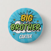 Boy Comic Book Superhero Kinderdusche Big Brother Button (Vorderseite)
