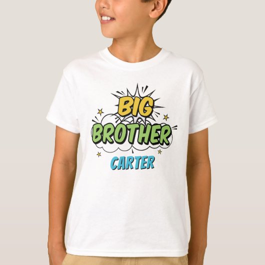 Boy Comic Book Superhero Kinderdusche Big Brother T-Shirt (Vorderseite)