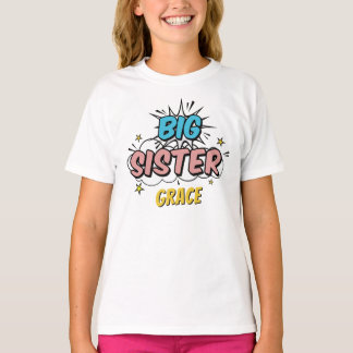 Boy Comic Book Superhero Kinderdusche Big Sister T-Shirt