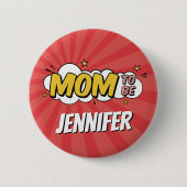 Boy Comic Book Superhero Kinderdusche Mama Button (Vorderseite)