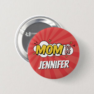 Boy Comic Book Superhero Kinderdusche Mama Button