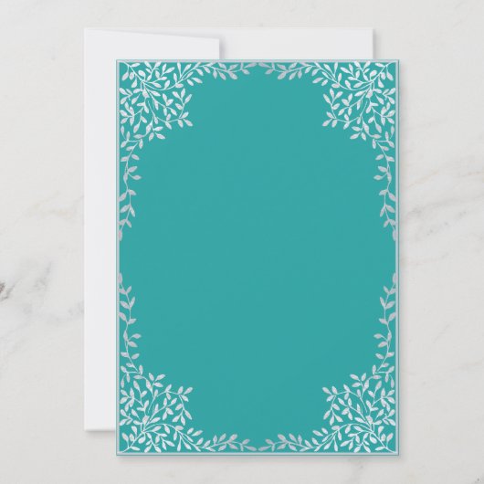 Boy Confirmation Aquamarine Imitate Silver Verlass Einladung (Rückseite)