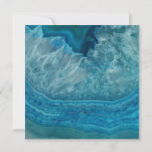 Boy Confirmation Blue Geode Marble Imitats Gold Cr Einladung (Rückseite)