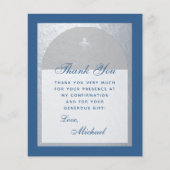 Boy Confirmation Blue Silver Budget Danke Karte (Vorderseite)