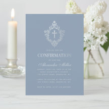 Boy Confirmation Dusty Blue Imitats Silver Foil Wa