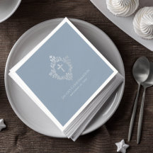 Boy Confirmation Dusty Blue Vintages Wappen Elegan