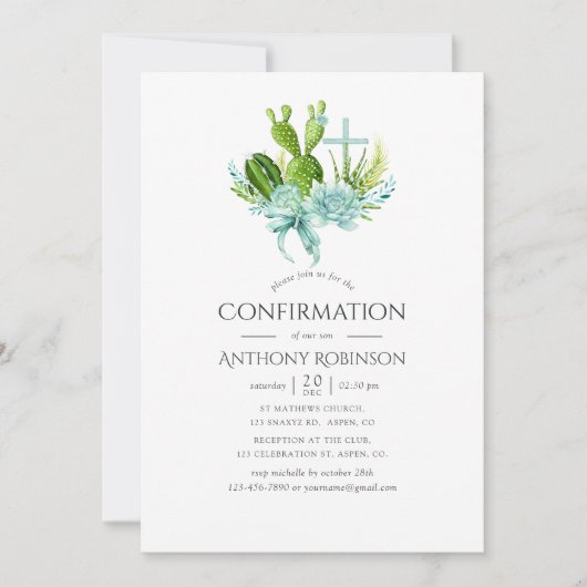 Boy Confirmation Einladung (Vorderseite)