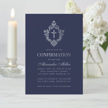 Boy Confirmation Navy Blue Imitats Silver Wappen C
