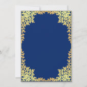 Boy Confirmation Royal Blue Imitats Gold Blätter C Einladung (Rückseite)