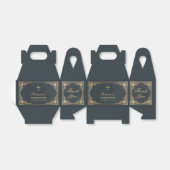 Boy Confirmation Vintag Blue Gold Elegante Script Geschenkschachtel (Ungefaltet)