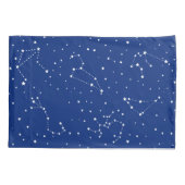 Boy Constellation Blue White Starry Night Sky Kissenbezug (Rückseite-Links)