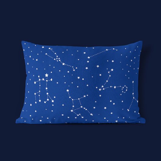 Boy Constellation Blue White Starry Night Sky Kissenbezug