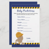 Boy Construction Baby Shower Predictions Game (Vorne/Hinten)