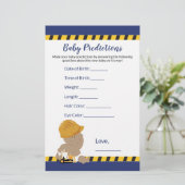 Boy Construction Baby Shower Predictions Game (Stehend Vorderseite)