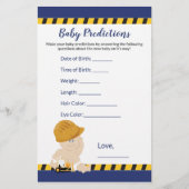 Boy Construction Baby Shower Predictions Game (Vorderseite)