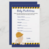 Boy Construction Baby Shower Predictions Game (Vorne/Hinten)