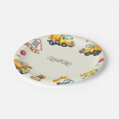 Boy Construction Birthday Party Pappteller (Schrägansicht)