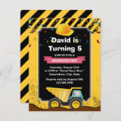 Boy Construction Dump Truck Birthday Party Einladung (Vorne/Hinten)