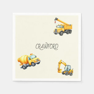 Boy Construction Geburtstagspartei Personalisiert Serviette