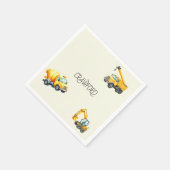 Boy Construction Geburtstagspartei Personalisiert Serviette (Ecke)