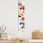 Boy Construction Trucks Wachstumsdiagramm Personal Poster (Küche)