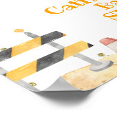 Boy Construction Yellow Truck Begrüßungszeichen Poster (Ecke)