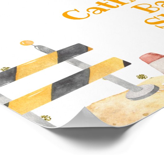 Boy Construction Yellow Truck Begrüßungszeichen Poster (Ecke)